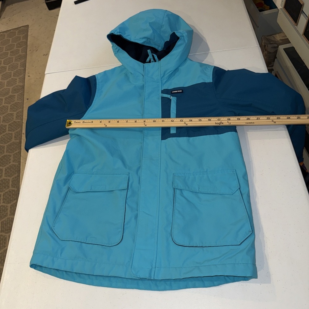 Lands End Squall Jacket Youth Kids XL 13/14 Fleece Lined Winter Coat Hooded EUC - Picture 10 of 13